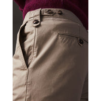 TAUPE Pantalon chino de coupe droite en coton