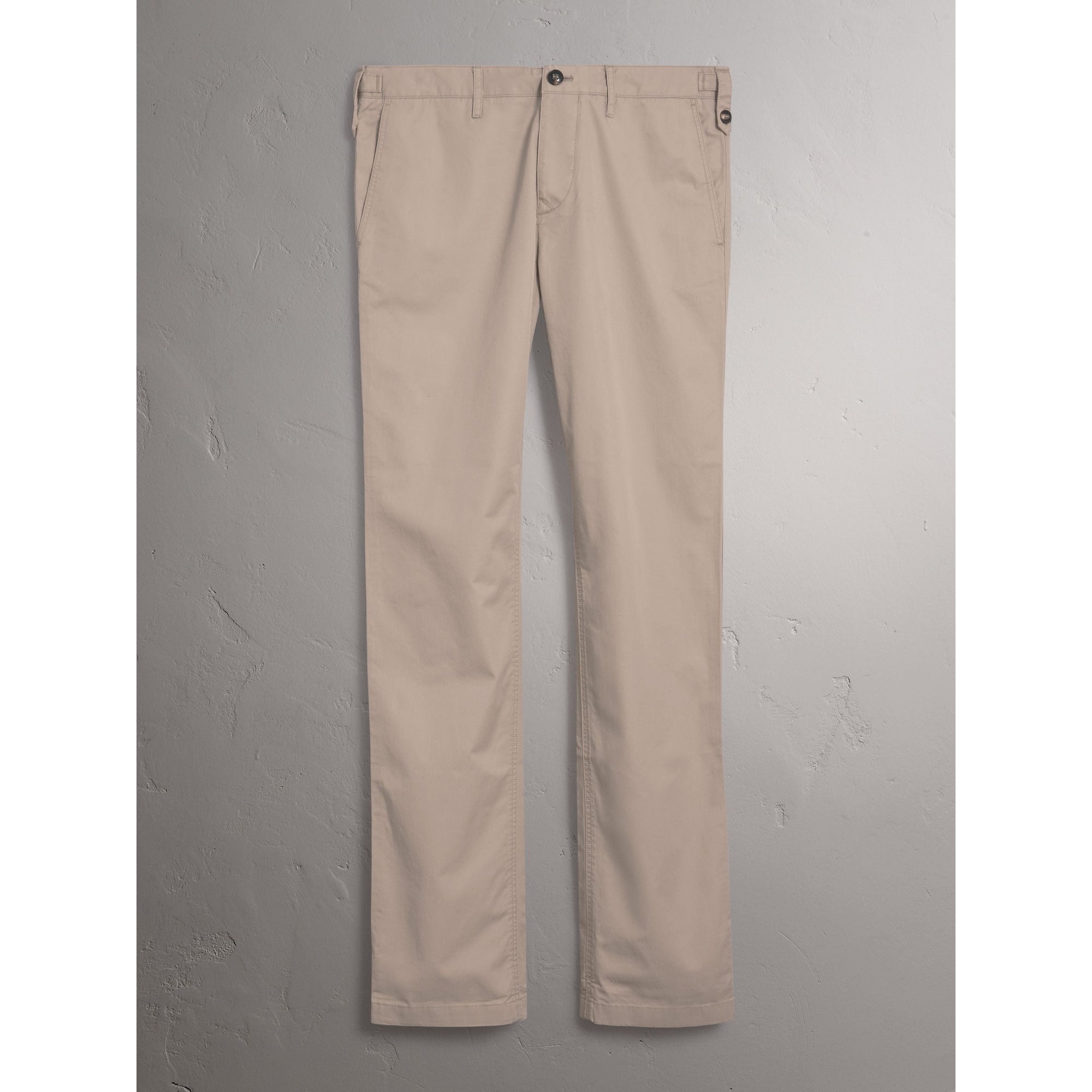 TAUPE Pantalon chino de coupe droite en coton