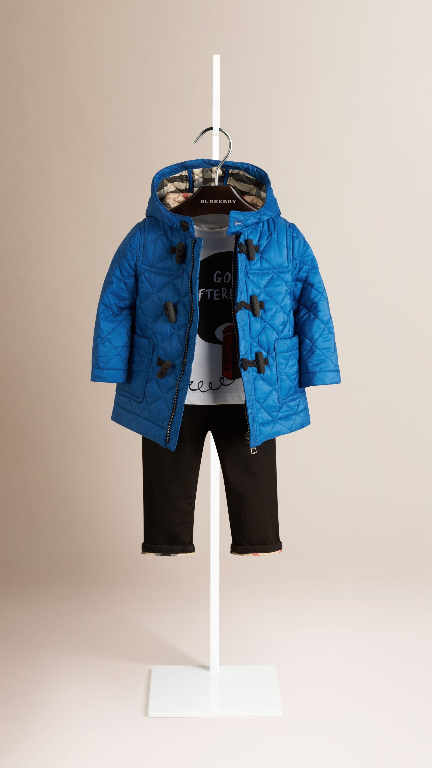 CERULEAN BLUE Duffle-coat capitonné