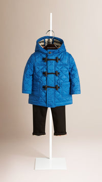 CERULEAN BLUE Duffle-coat capitonné
