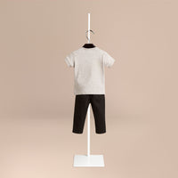 GREY MELANGE T-shirt avec poche à motif check