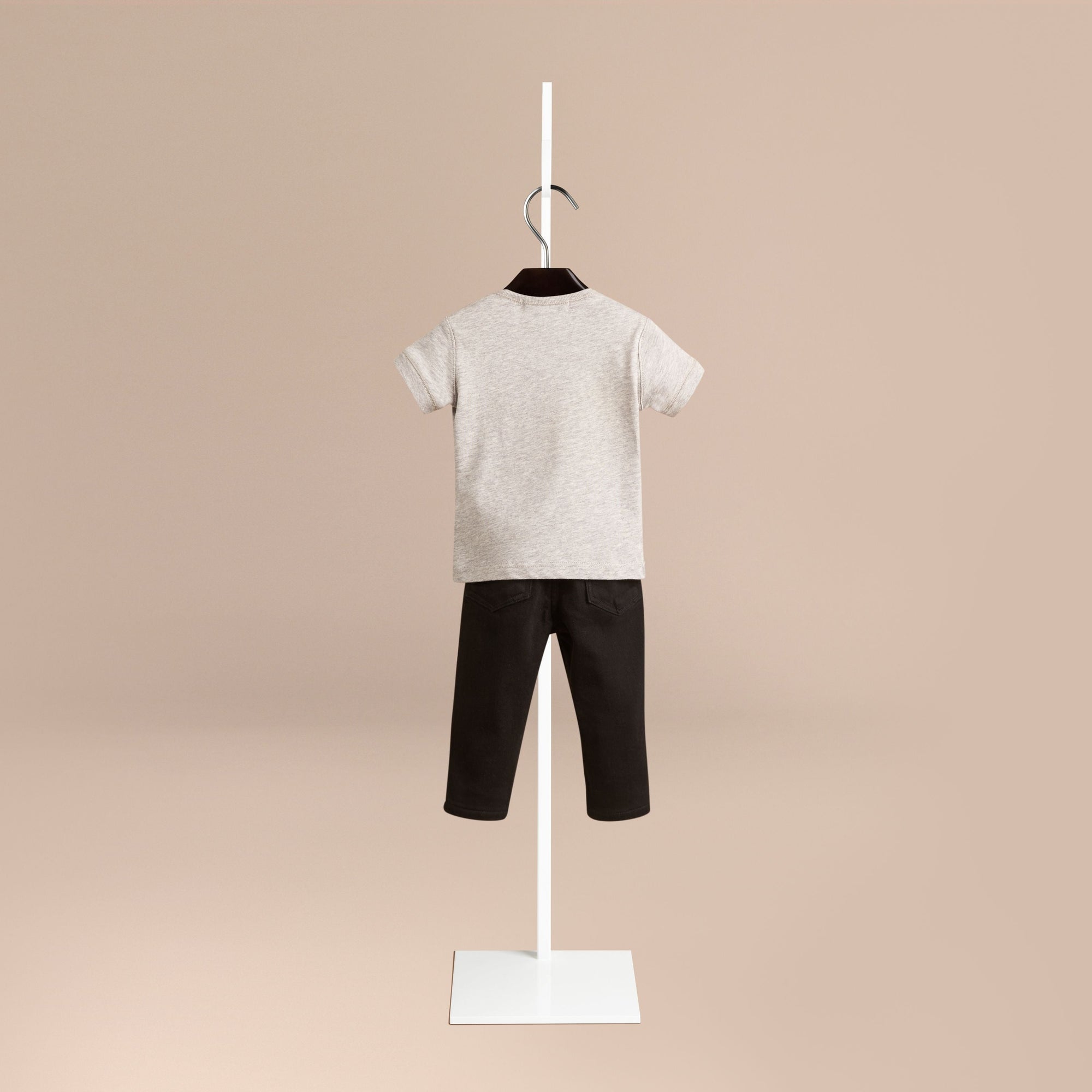 GREY MELANGE T-shirt avec poche à motif check