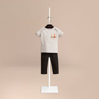 GREY MELANGE T-shirt avec poche à motif check