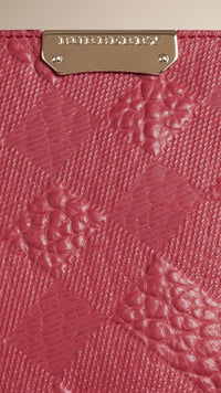 PEONY ROSE Sac tote medium en cuir à motif check en relief