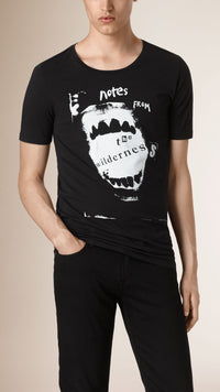 BLACK T-shirt en jersey de coton à imprimé graphique