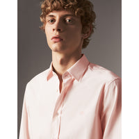 PALE PINK Chemise en popeline de coton extensible avec éléments check
