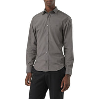 STONE GREY Chemise en popeline de coton extensible avec éléments check