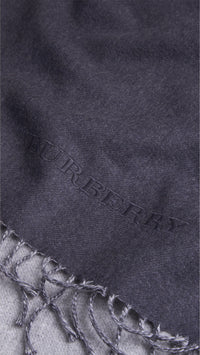 NAVY Poncho en laine mérinos à franges