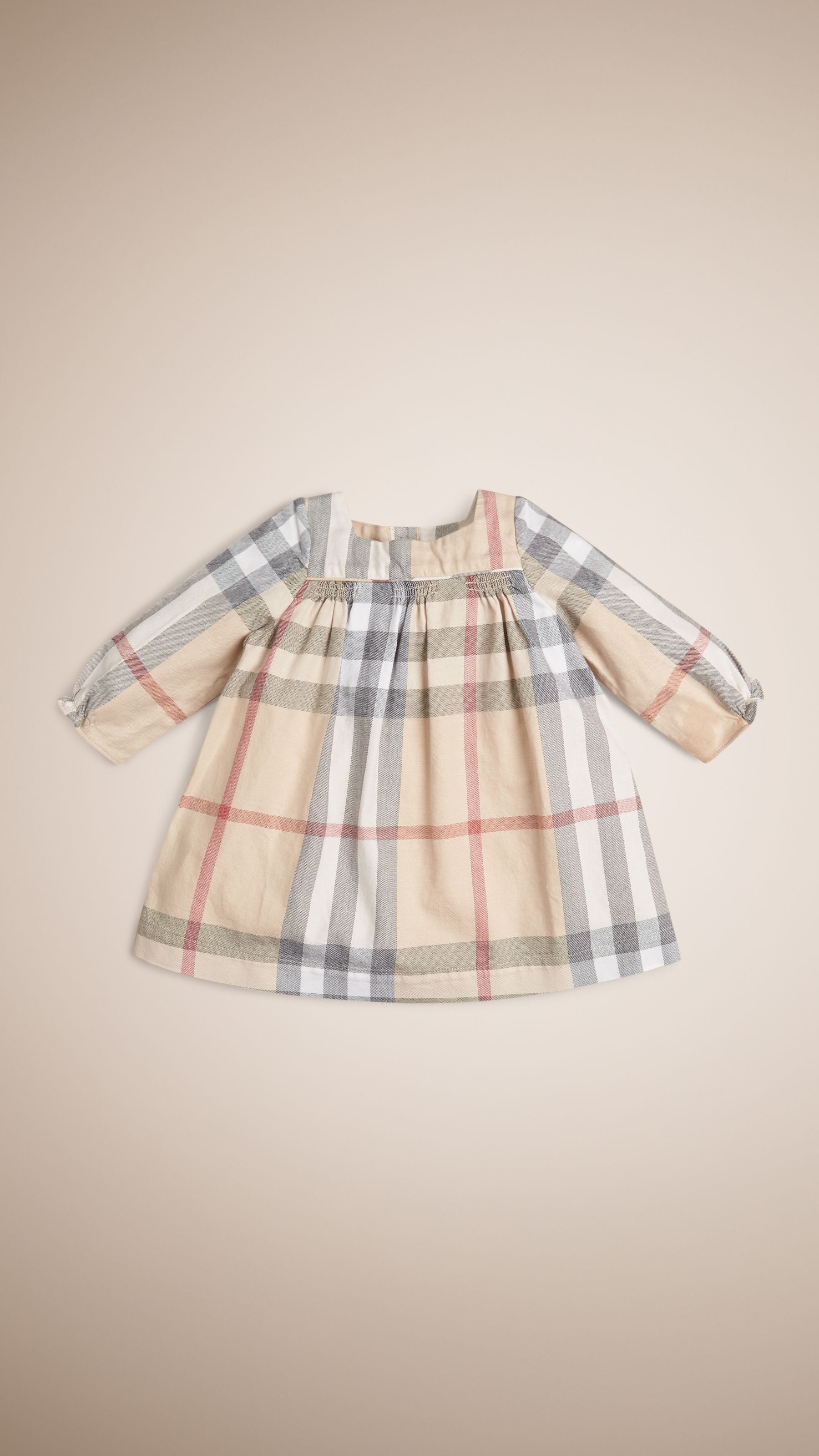 PALE STONE Robe en coton à motif check