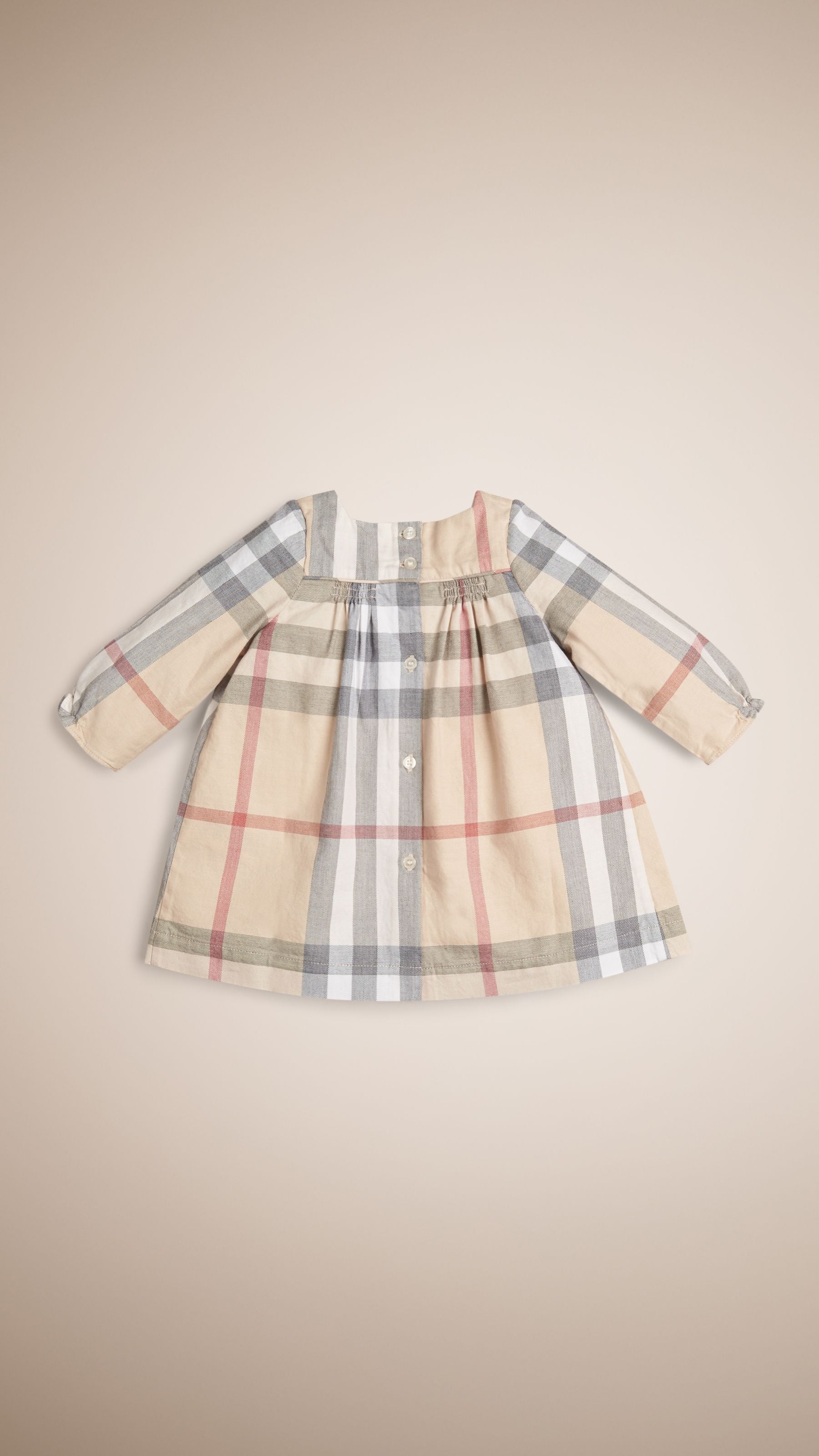 PALE STONE Robe en coton à motif check