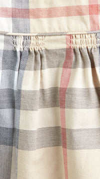 PALE STONE Robe en coton à motif check