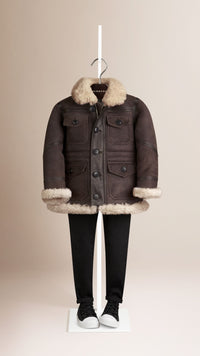 DARK BROWN/ECRU Bombardier en shearling