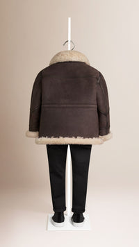 DARK BROWN/ECRU Bombardier en shearling