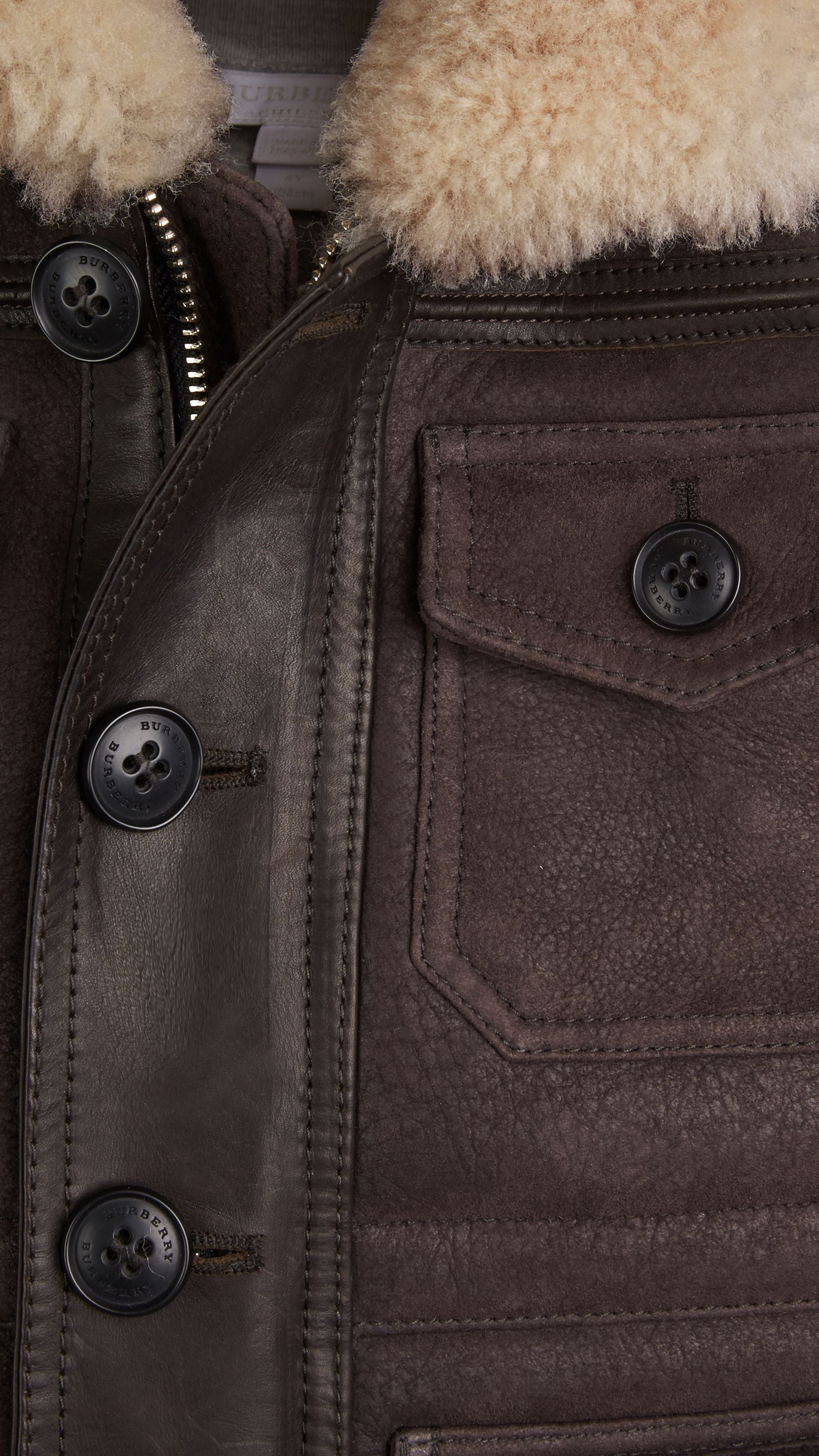 DARK BROWN/ECRU Bombardier en shearling