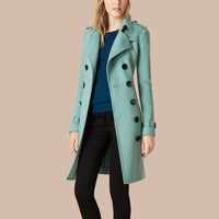 DUSTY MINT Trench-coat en cachemire de coupe Sandringham