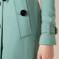 DUSTY MINT Trench-coat en cachemire de coupe Sandringham