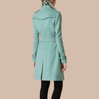 DUSTY MINT Trench-coat en cachemire de coupe Sandringham