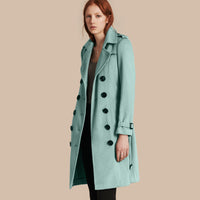 DUSTY MINT Trench-coat en cachemire de coupe Sandringham