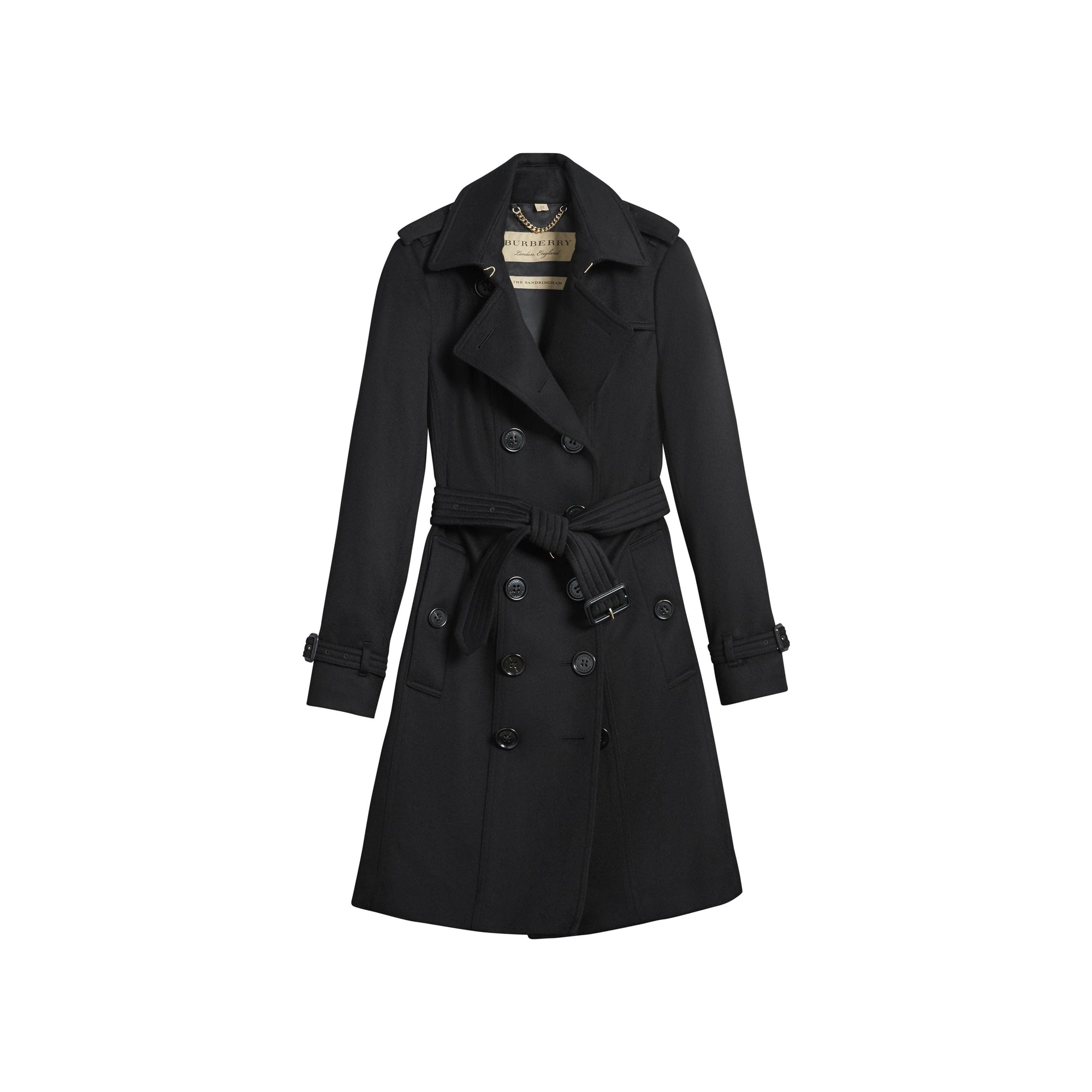 Trench en cachemire de coupe Sandringham - Noir