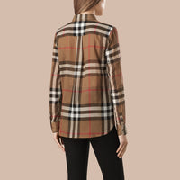 TAUPE BROWN Chemise en coton à motif check avec patte