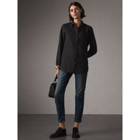 BLACK Chemise en coton extensible avec éléments check