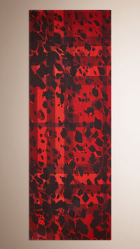 PARADE RED PRINT Foulard en soie à motif check avec imprimé fauve