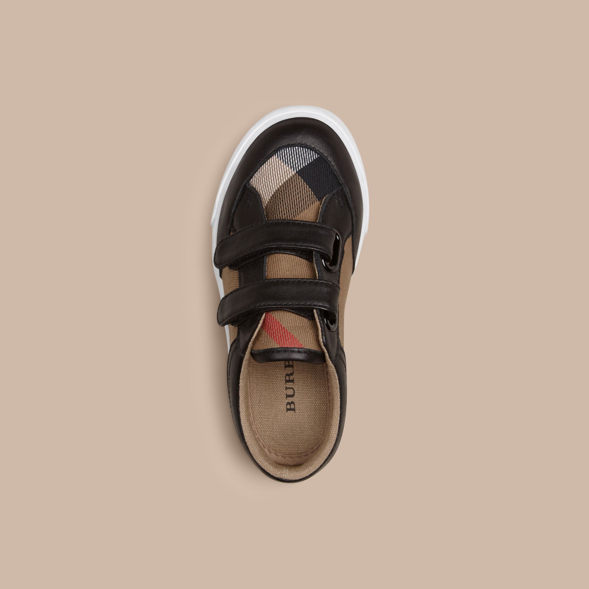 BLACK Sneakers en coton House check et cuir