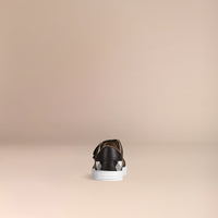 BLACK Sneakers en coton House check et cuir
