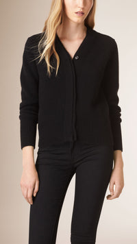 BLACK Cardigan raccourci en cachemire