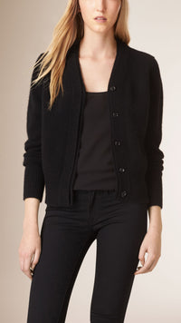 BLACK Cardigan raccourci en cachemire