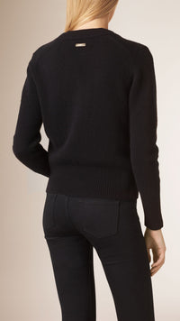 BLACK Cardigan raccourci en cachemire