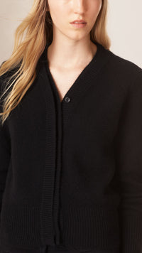 BLACK Cardigan raccourci en cachemire