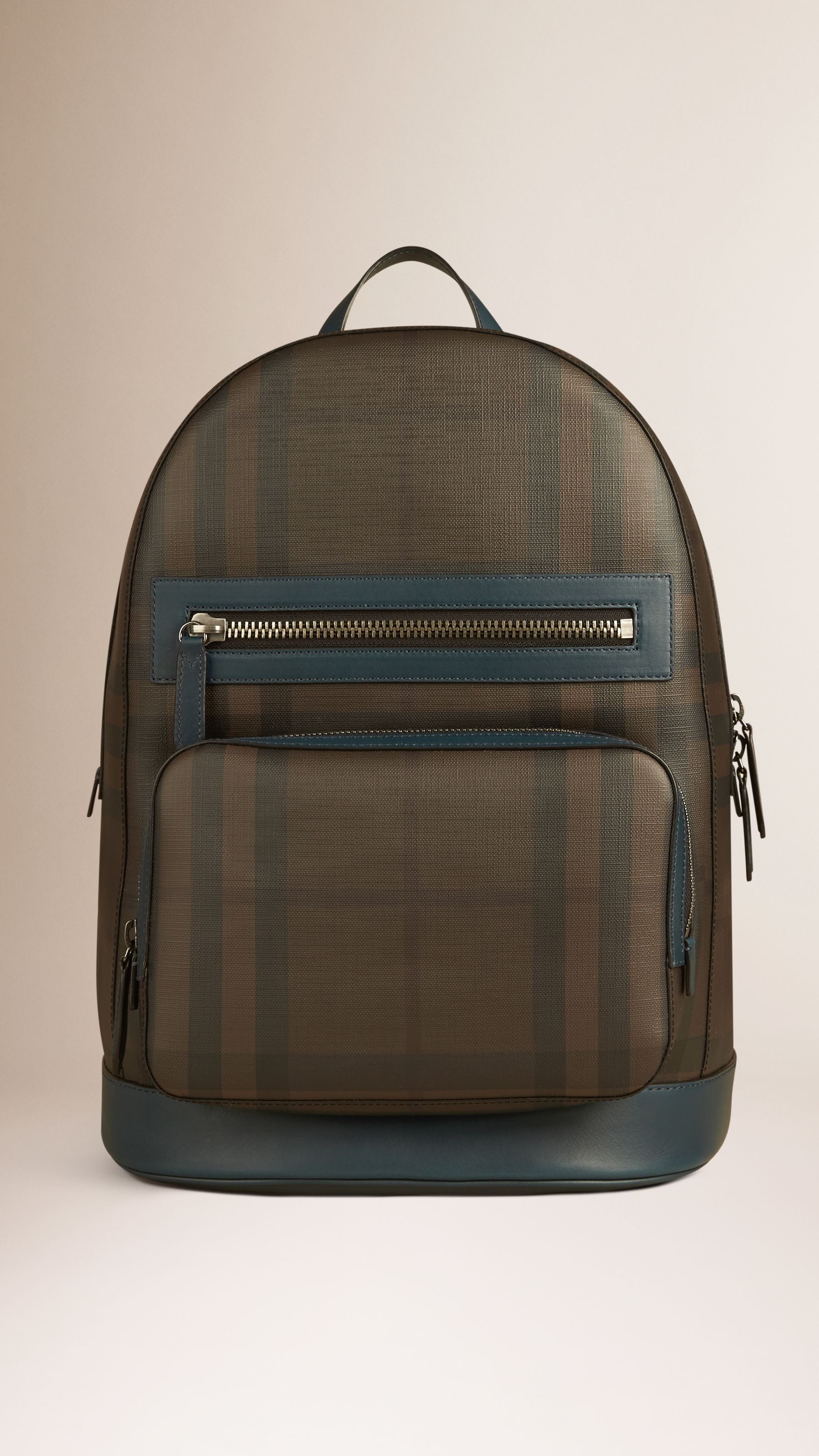 TEAL BLUE Sac à dos à motif Smoked check