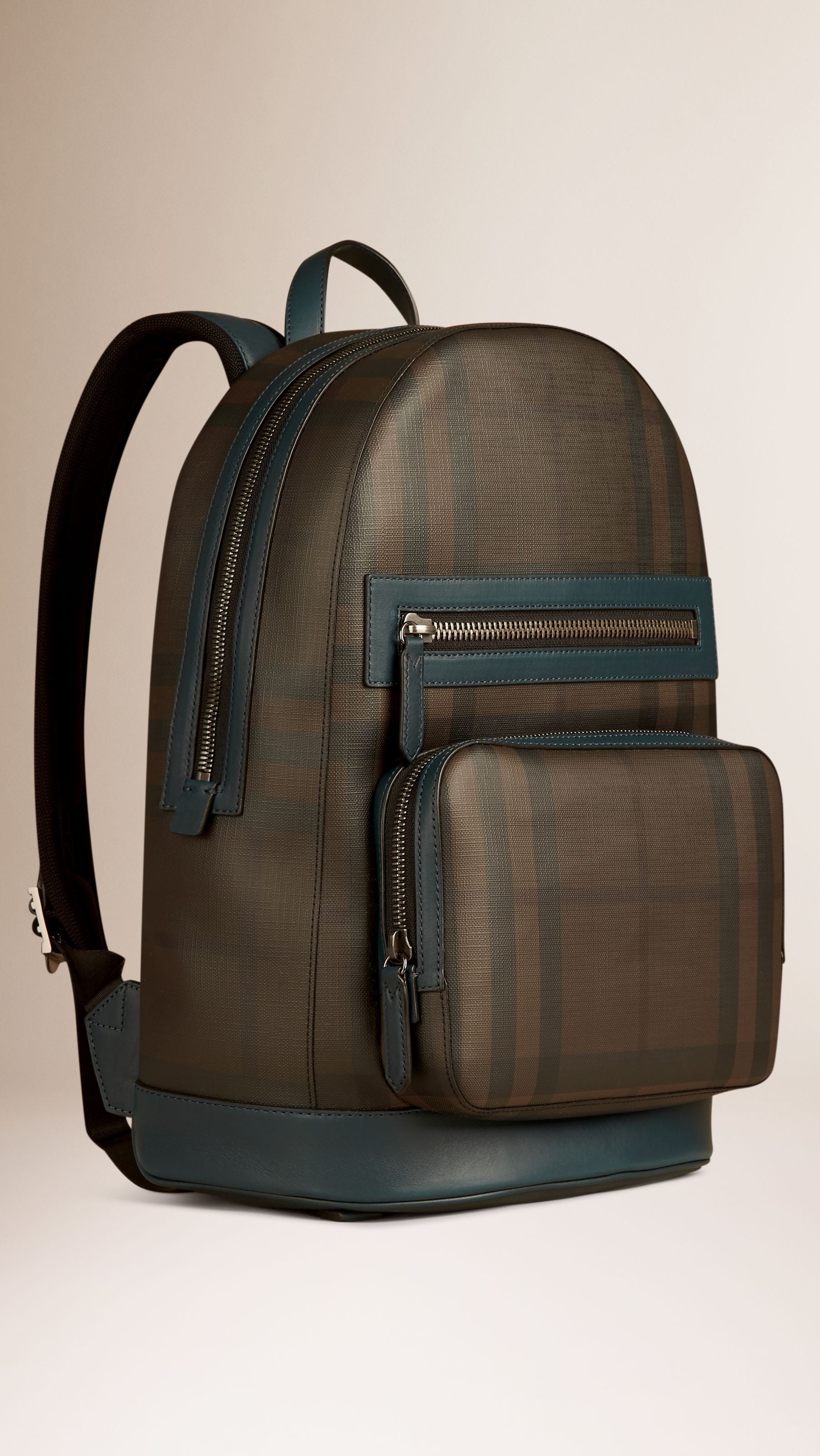 TEAL BLUE Sac à dos à motif Smoked check