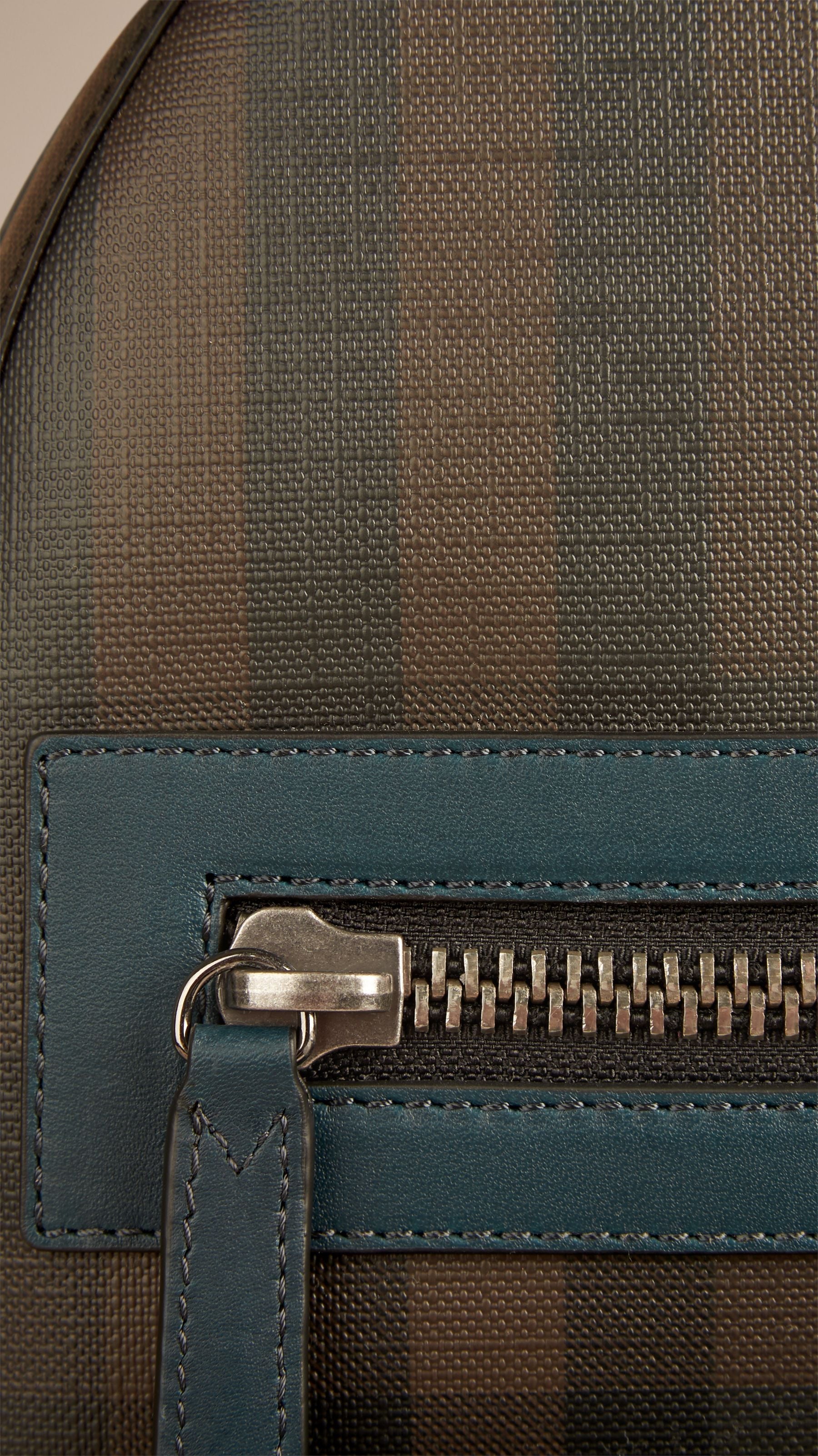 TEAL BLUE Sac à dos à motif Smoked check