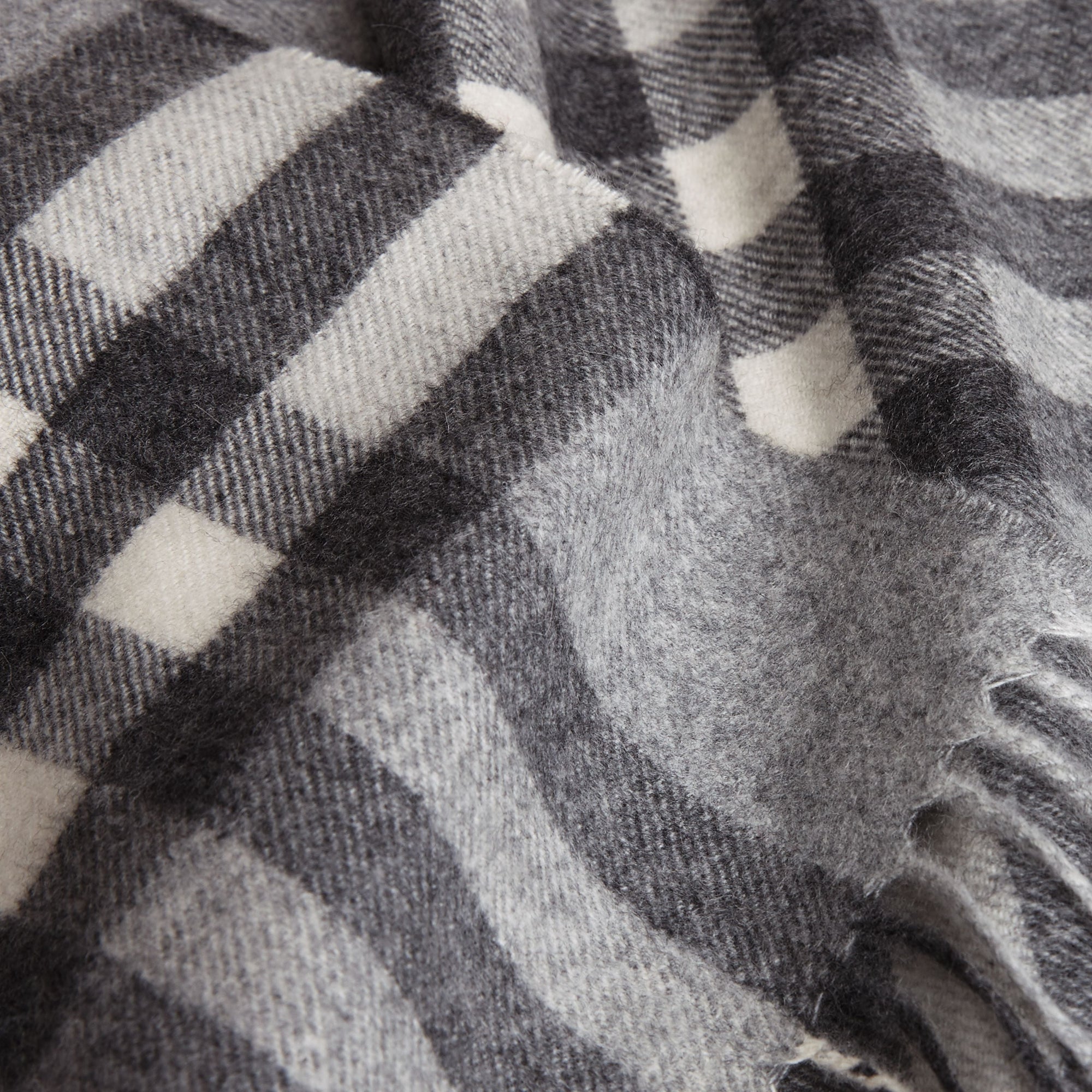 PALE GREY Écharpe en cachemire à motif check classique