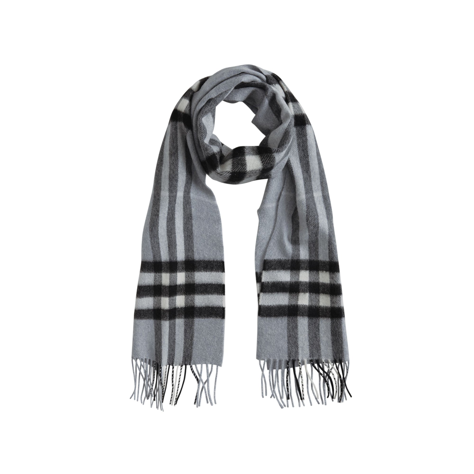 DUSTY BLUE Écharpe classique en cachemire à motif check
