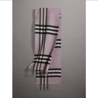 DUSTY LILAC Écharpe classique en cachemire à motif check