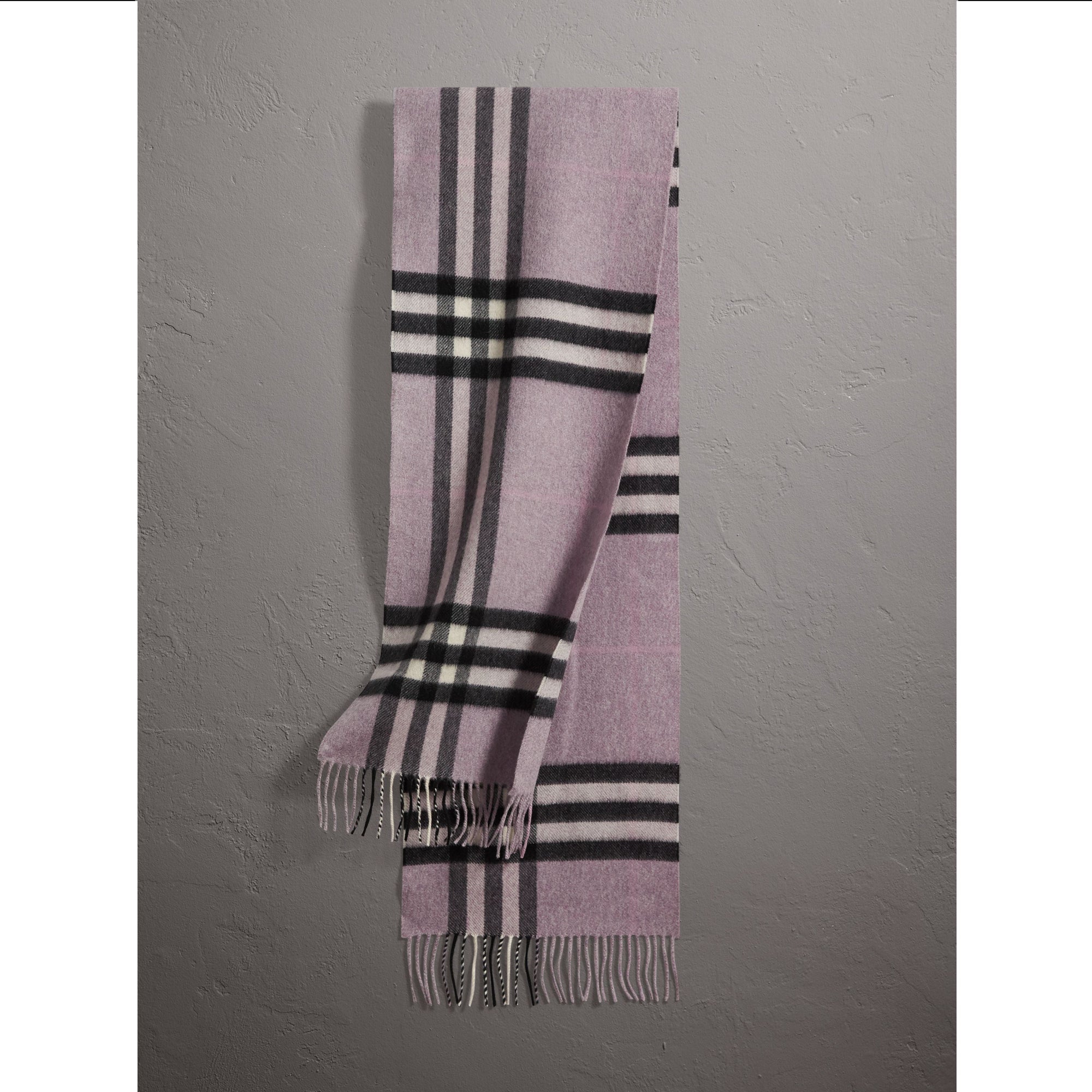 DUSTY LILAC Écharpe classique en cachemire à motif check