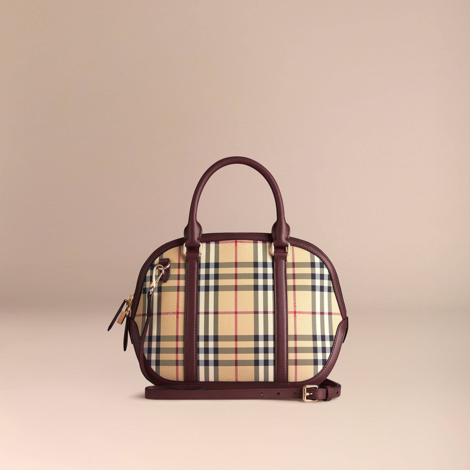 HONEY/DEEP CLARET Petit sac The Orchard à motif Horseferry Check