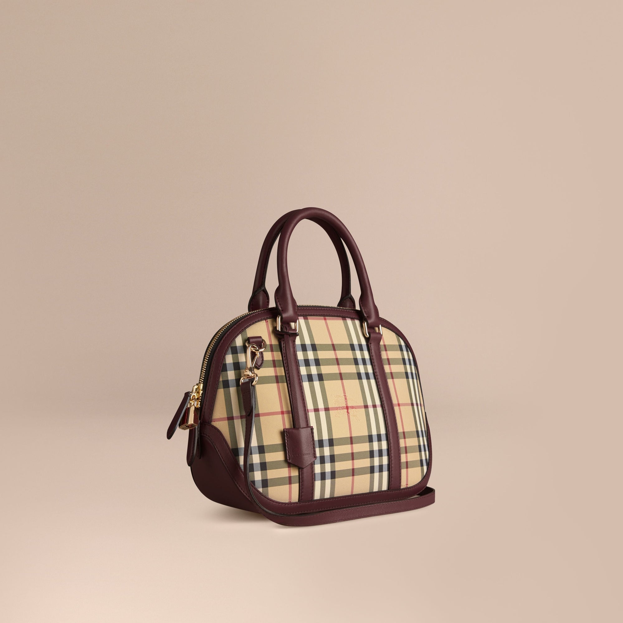 HONEY/DEEP CLARET Petit sac The Orchard à motif Horseferry Check