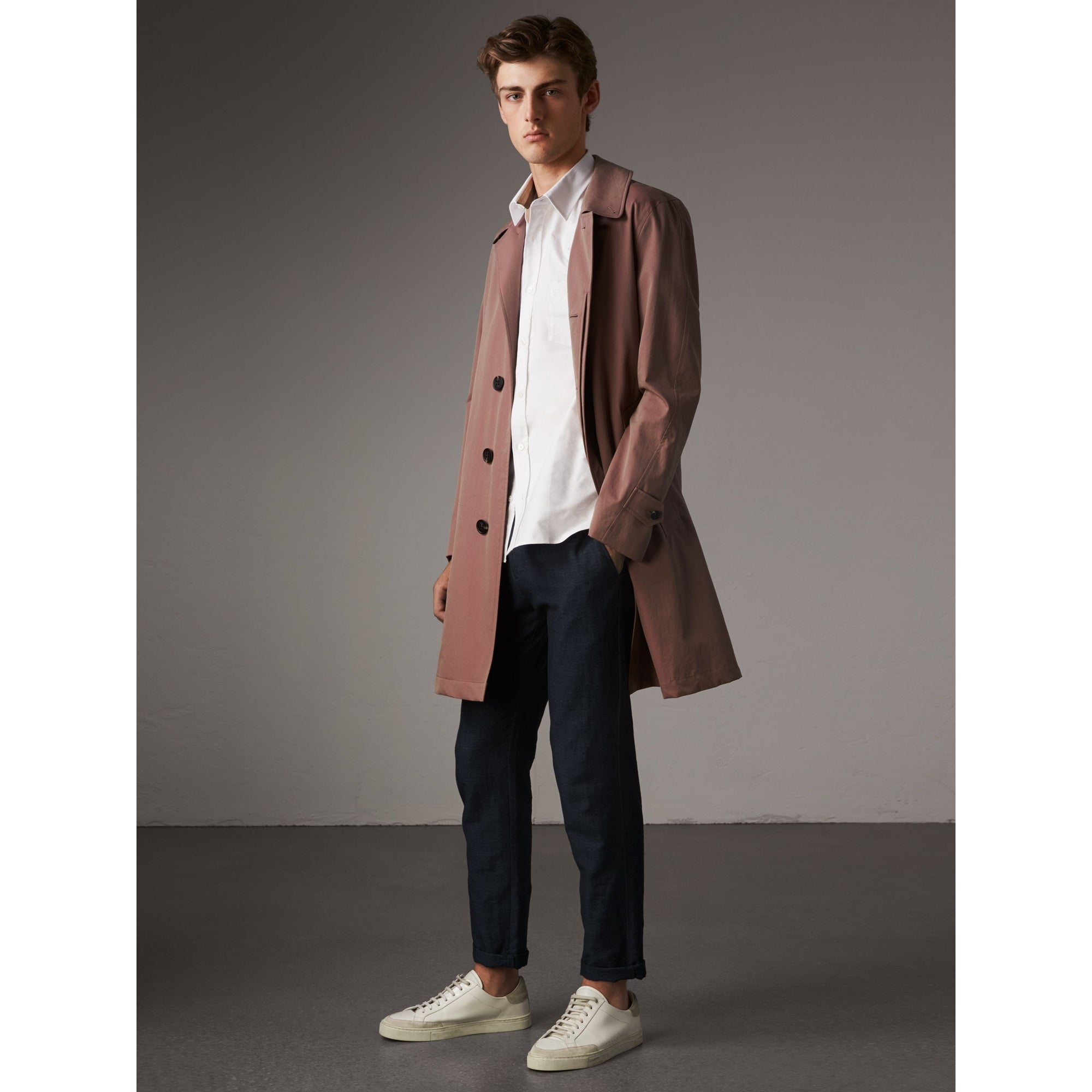WHITE Chemise Oxford en coton à manches courtes et détails check