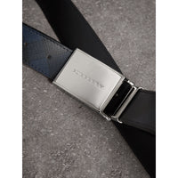 NAVY/BLACK Ceinture réversible à motif Smoked check avec cuir