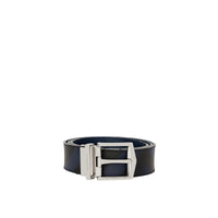 NAVY/BLACK Ceinture réversible en tissu London check et cuir