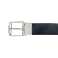 NAVY/BLACK Ceinture réversible en tissu London check et cuir