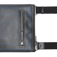 NAVY/BLACK Sac à bandoulière à motif Smoked check avec éléments en cuir