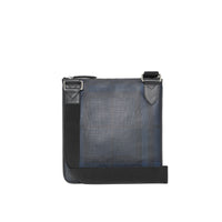 NAVY/BLACK Sac à bandoulière à motif Smoked check avec éléments en cuir