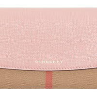 PALE ORCHID Portefeuille continental en coton House check et cuir