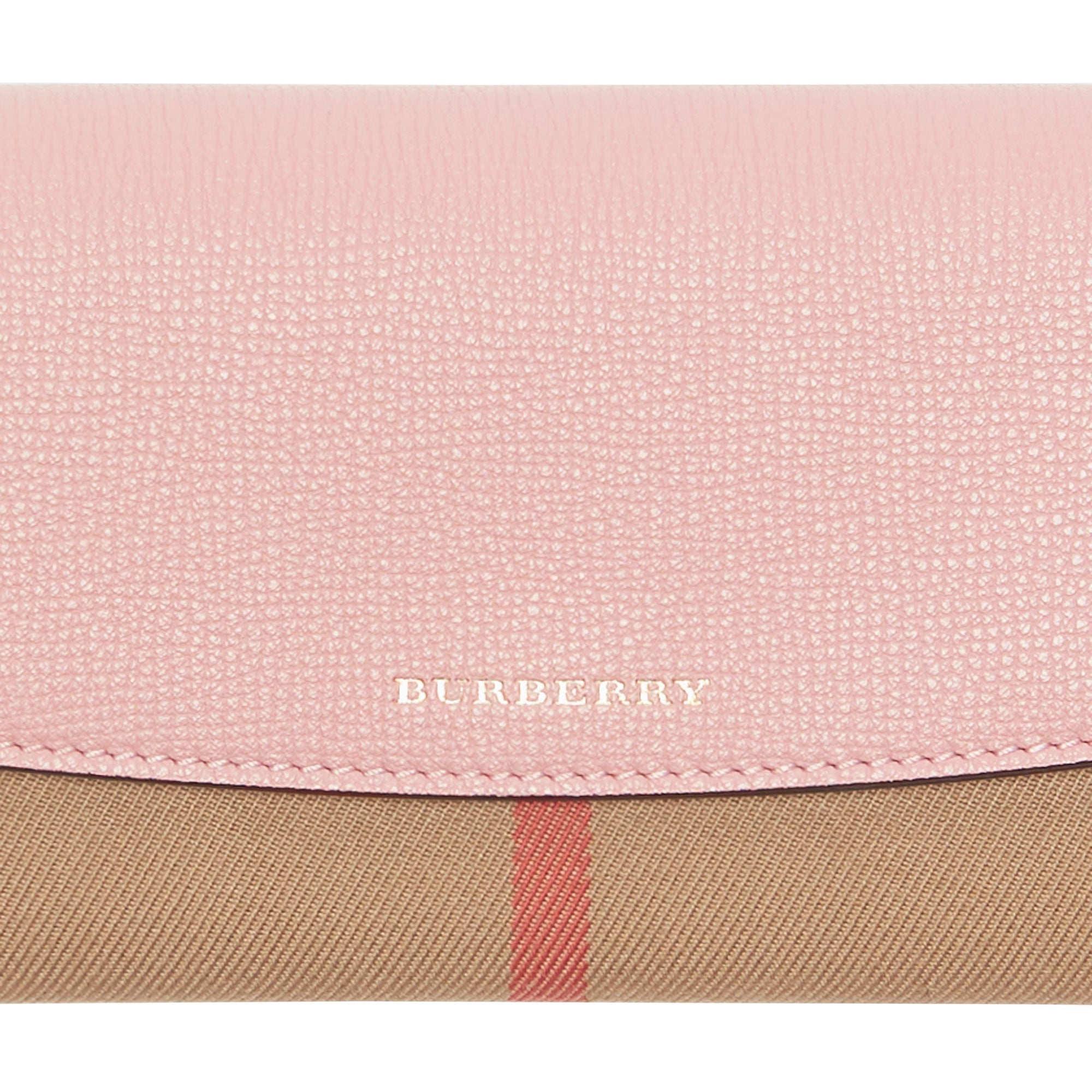 PALE ORCHID Portefeuille continental en coton House check et cuir