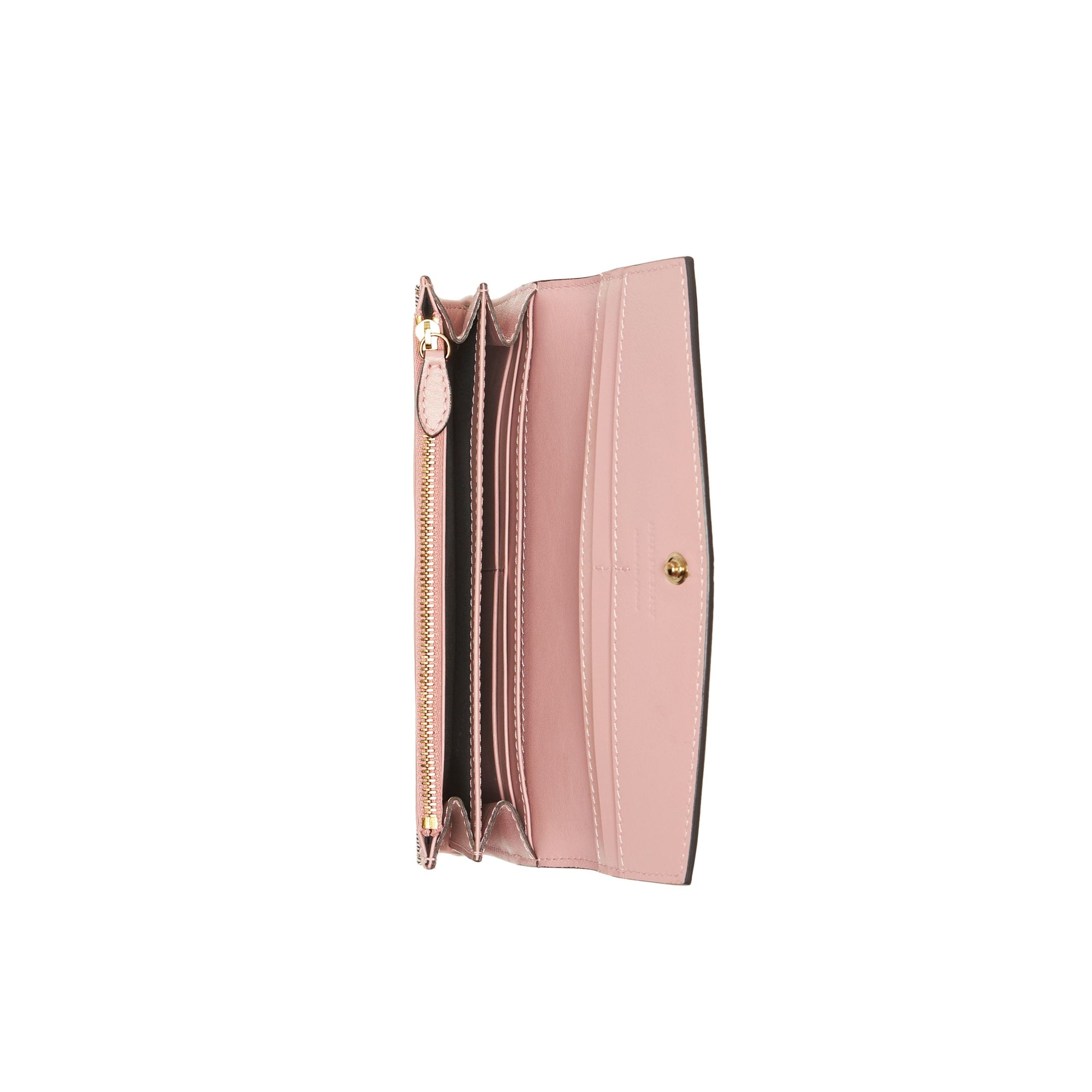 PALE ORCHID Portefeuille continental en coton House check et cuir
